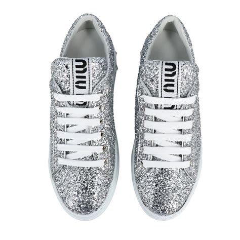 miu miu silver sneakers|miu mi u shoes.